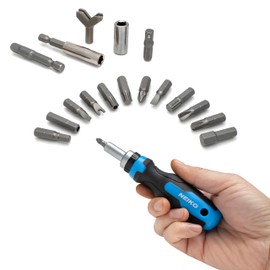 NEIKO 10082A Security Bit Set and Ratcheting Screwdriver | 101 Piece Set | Chrome Vanadium Steel | Screwdriver Bit Set Phillips, Tamperproof Torx Bits, & Flat | 1/4" Hex Shank Magnetic Bit Holder