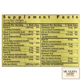 Spring Valley Hair, Skin & Nails Biotin Collagen Gelatin Extra Strength Dietary Supplement 120ct (Pack of 02) 240 Total + Me Gustas Sticker