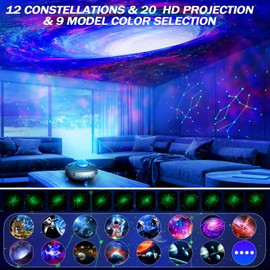 Constellations Planetarium Galaxy Stars Projector: Night Light 30 in 1 Ceiling Space Planets Solar System Projector - Bluetooth Speaker for Bedroom