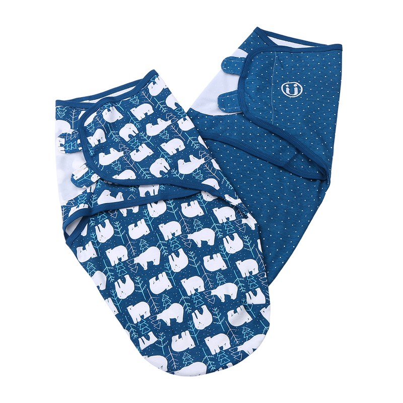 insular Baby Swaddle Wrap Blanket 2 Pack Soft Cotton Cartoon