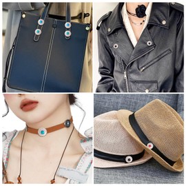 Bestewelry 16 Sets Alloy Rivets Studs Tibetan Style Leather Decorative Rivet Tibetan Style Vintage Turquoise Buckle Rivet for DIY Leather Crafts Belt Purse Clothes Shoes Sewing Decor