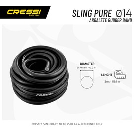 Cressi Pure Rubber Band Roll,Black,14x3000 mm