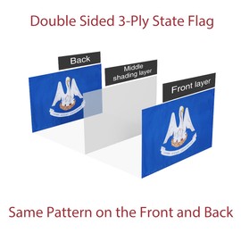 TOPFLAGS Louisiana Flag 3x5 Double Sided LA State Flags 3PLY Heavy Duty Outdoor with 2 Brass Grommets 4 Stitching Rows Vivid Color Sewn Stripes