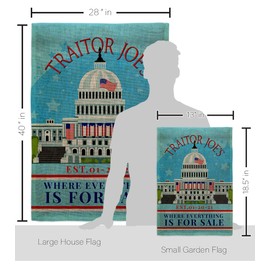 FJB Flag Traitor Joe's Burlap Garden House Flag Kit Americana Political President Democrat Republican Tea Party United State American Election Banner Small Yard Gift Double-Sided, Made in USA
