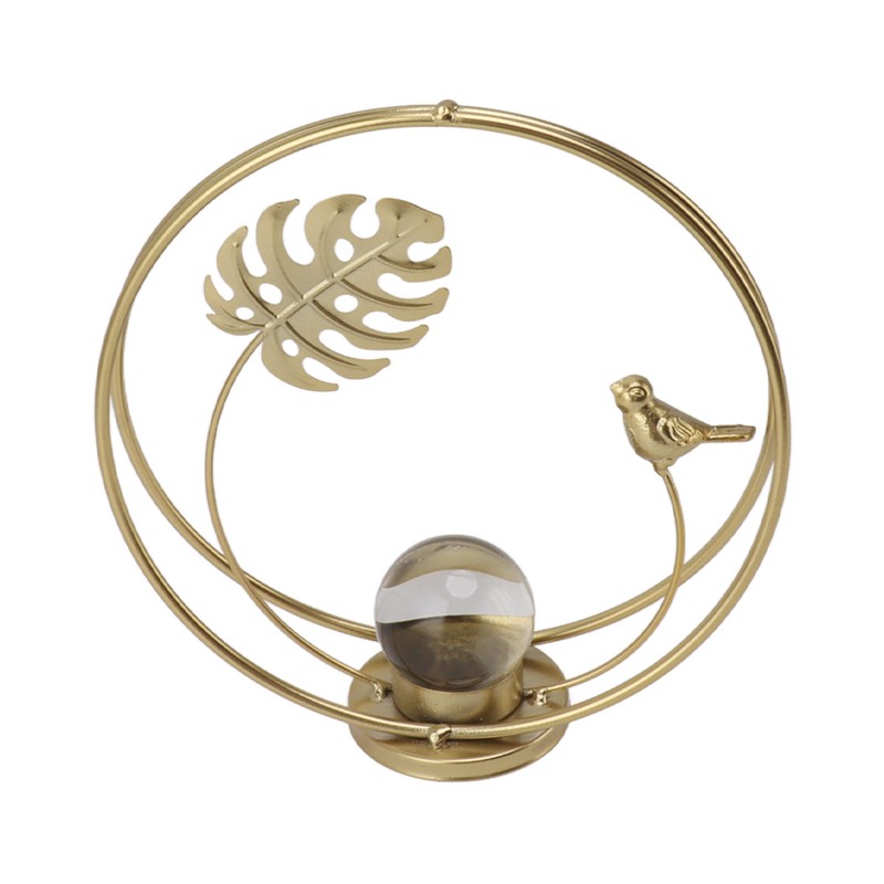 Crystal Ball Holder Decor Iron Bird Leaf Decoration Tabletop Decor