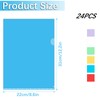 GESDYO 24 pieces Clear A4 Plastic Sleeves File Pocket，6Assorted Colours