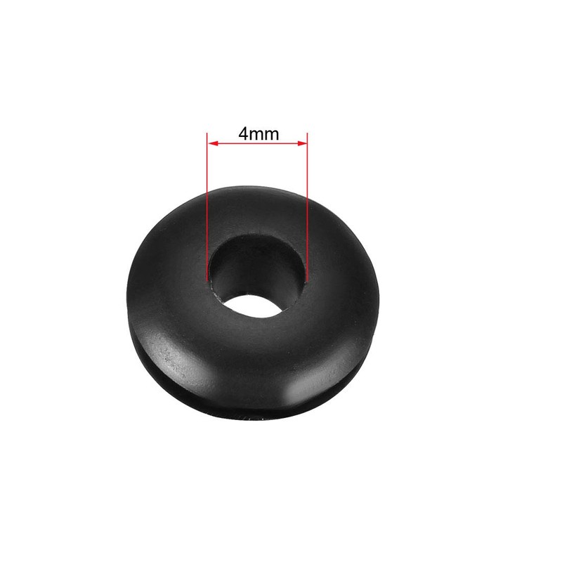 sourcing map Rubber Grommets 4mm Dia. Wire Gasket Ring for