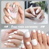 2 Sets White Press-On Nails, Pure Chic Short Square False