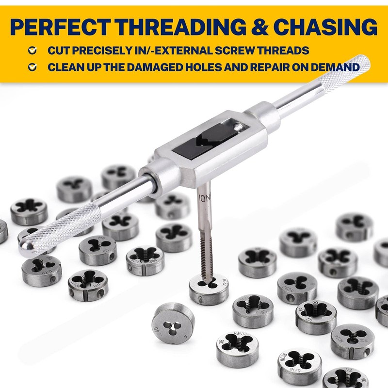 SAE and Metric Tap & Die Set 80 PCS, SAE: