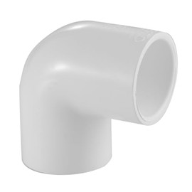 Lesso America 406 Series PVC Pipe Fitting - 90° Ell - Schedule 40 (White) - 8" (SOC × SOC) / High-Flow Capacity/Plumbing (406-080) (1 Pack)