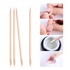 100-Pack Nail Art Wood Stick, Double Heads Nail Cuticle Pusher