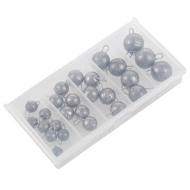 jingfei 26Pcs/Set 5 Sizes Fishing Weight Sea Fishing Lead Mould Split Shot Jigs Fishing Lead Sinker Weights Tackle Kit Accessories