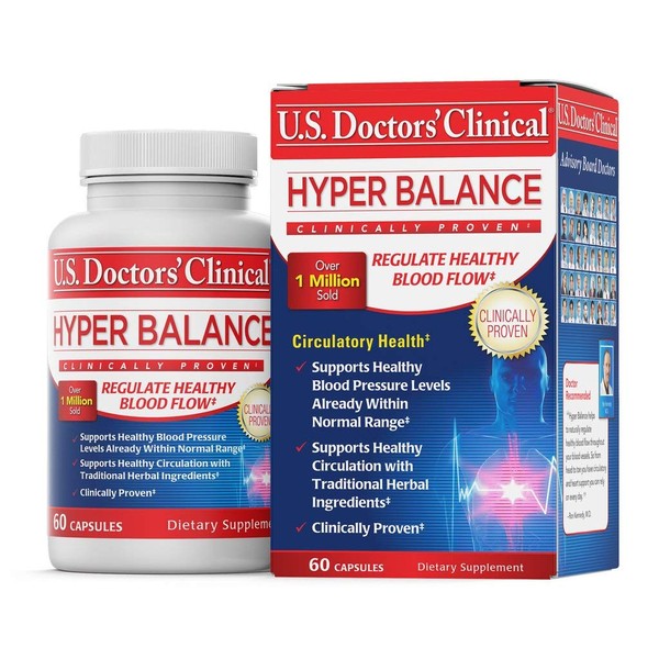 U.S. Doctors’ Clinical HyperBalance Herbal Support for Liver with Eucommia Bark, Senna, Wild Chrysanthemum to Promote Regulation (1 Month Supply – 60 Capsules)