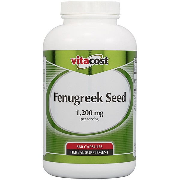 Vitacost Fenugreek Seed - 1200 mg per Serving - 360 Capsules