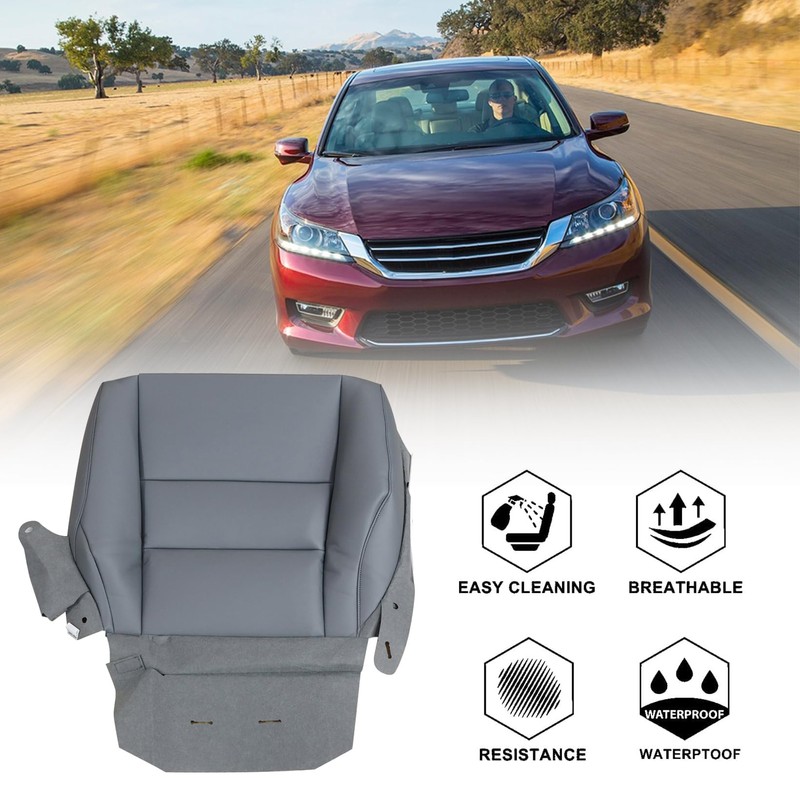 NLQR Dark Gray Driver and Passenger Side Bottom Microfiber Leather