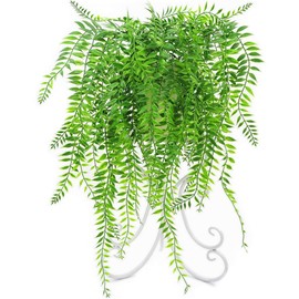 LOVENIMEN Artificial Willow, Fake Weeping Willow 4 pcs Plants Greenery Shrubs, Plastic Hanging Vine Ivy Garland Outdoor Indoor Home Garden Verandah Parterre Wall Baskets Filling Decoration