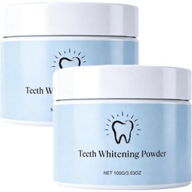 Teeth Whitening Tooth Powder, Remove Coffee Tea Smoke Surface Stains, Gentle Breath Freshen Daily Oral Care (2pcs)