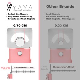 Yaya Acrylic False Nail Clippers with Magnets,Nail Cutters for Nail Tips,Nail Tip Cutter with Length Measurement, Acrylic Nail Cutter with Sizer Magnets, Manicure Tool for Salon Home Nail Art.