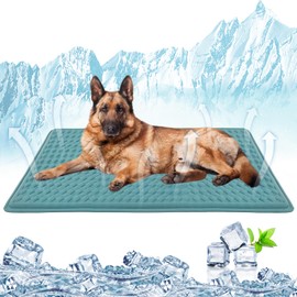GOLOPET Large Dog Cooling Mat for Dogs,34×23 in Silicone Anti-Slip Waterproof，Easy Washable Pet Cool Blanket, Ice Cool Fabric, Cooling for Dog Kennel, Indoor and Outdoor Floors, Car Seat&Sofa