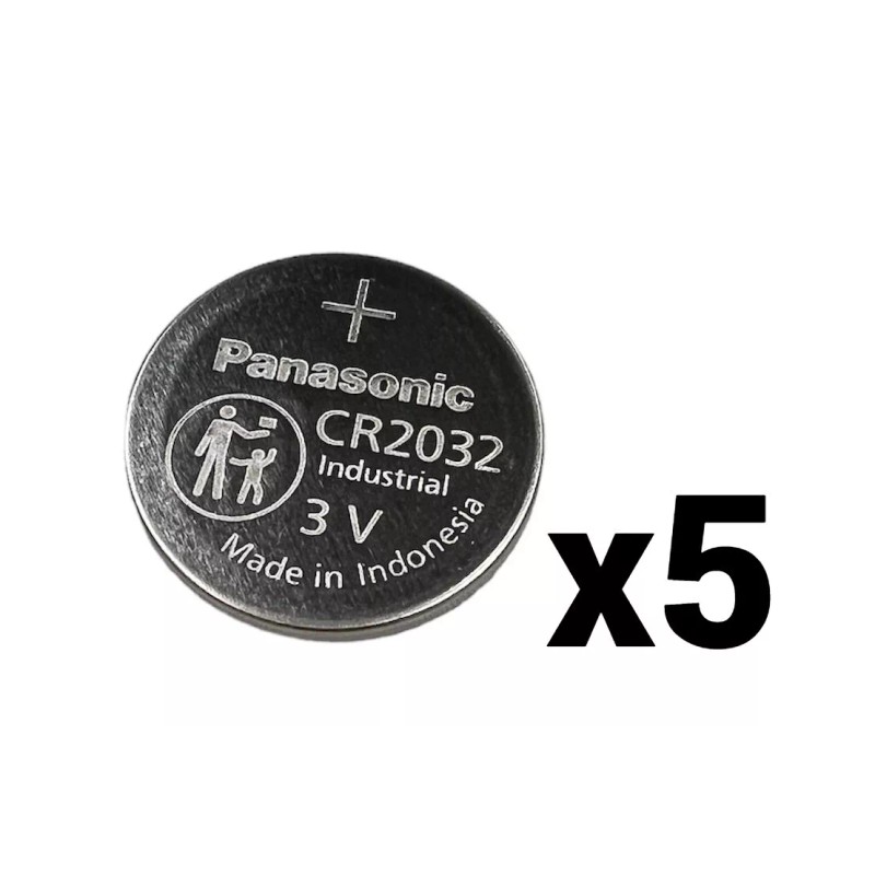 Panasonic 5 FIVE PANASONIC CR2032 BULK CR 2032 3V LITHIUM