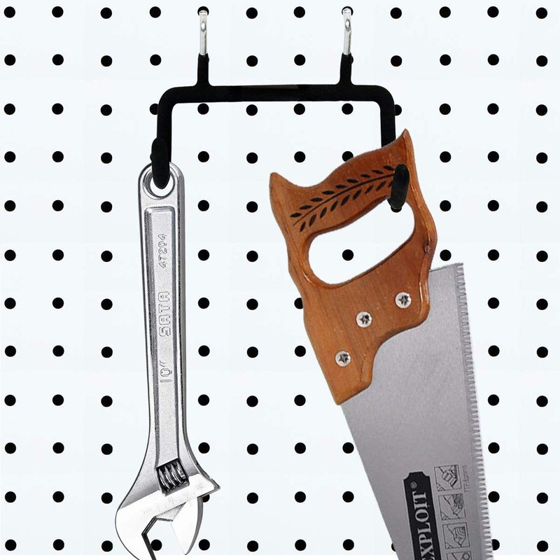 Menecor 5PCS Pegboard Drill Holder with Double Hooks and Accessories