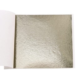 KINNO 100 Sheets Gold Leaf Sheets - KINNO Antique Silver Foil Paper Multipurpose for Home, Wall, Frame, Ceiling, Furniture Decoration, 3.15 by 3.35 Inches