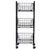 MyGift 3 Tier Industrial Matte Black Metal Wire Kitchen Fruit