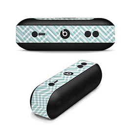 MightySkins Carbon Fiber Skin for Beats by Dr. Dre Pill Plus - Aqua Chevron | Protective, Durable Textured Carbon Fiber Finish | Easy to Apply, Remove, and Change Styles | Made in The USA