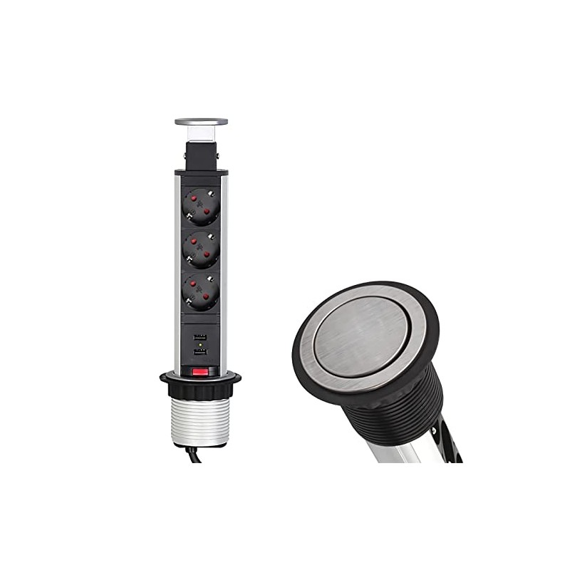 Lumonic LiftBox 3 x Schuko Sockets + 2 x USB