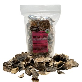 Crater Lake Specialty Foods Dried Turkey Tail Mushrooms – Wild-Crafted, GMO-Free Premium Mushrooms from the USA, Available in 16 oz (1 lb), 8 oz, and 4 oz Packs – Ideal for Teas and Tinctures. (8 Oz)