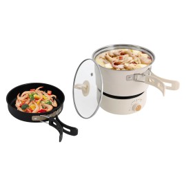 TBvechi 1.6L Mini Hot Pot Multifunction Split Electric Cooker with Steamer 110V 500W New