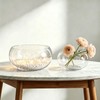 12" Large Round Glass Lotus Bowl Planter with Rattan Mat