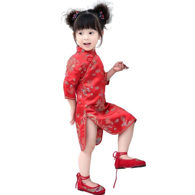 Hooyi - Disfraz de princesa para niña con dragón chino