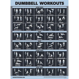 Palace Learning Dumbbell Workout Exercise Poster [Dark] (LAMINATED, 18" x 24")