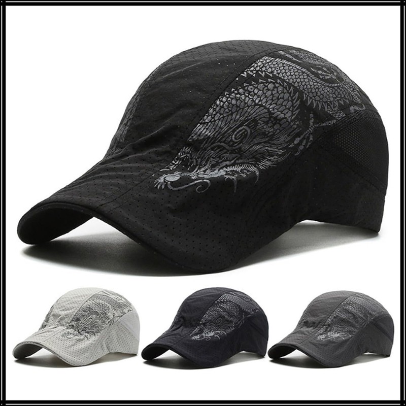 White Fang CA770 Men's Dragon Hat Cool Dragon Brim Cap