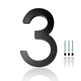 Hvatry House Numbers for Outside, 6 inch Modern Floating Address Numbers for Front Door, Street, Apartment, Farmhouse, High Visibility Numbers Enhance Home's Exterior Charm, Black(House Numbers 3)
