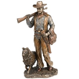 Veronese Design 11 1/2 Inch Frontier Companions Cowboy with Dog Cold Cast Resin Bronze Finish Sculpture