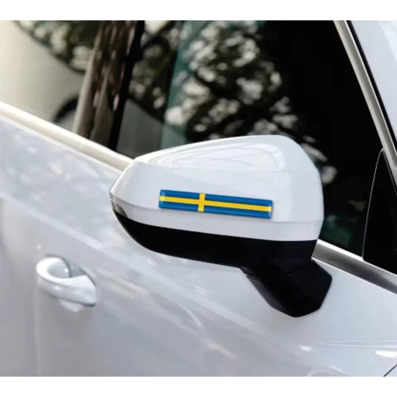 DIGIART INTERNATIONAL DANISH DENMARK FLAG 3D EPOXY CAR EMBLEM SET