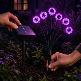 Solar Eyeball Lights for Halloween Decor – 6-Head Outdoor Stake Lights with Flash & Steady Modes for Garden, Yard & Lawn