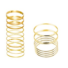 ChAusa 16 Pcs Bangle Bracelet for Women Vintage Stackable Gold Bangles Indian Bangles Jewellery Accessories for Wedding Birthday Party Costume