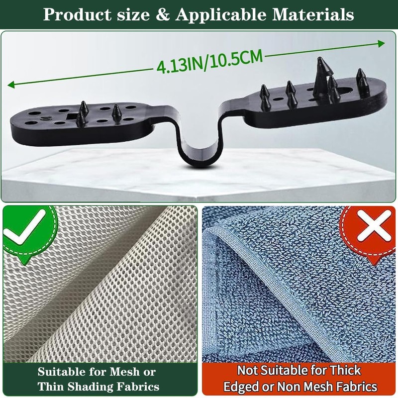 100Pcs Shade Cloth Clips, Sun Shade Clips - Black Plastic