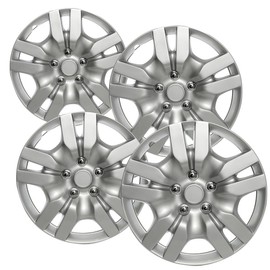 16 inch Hubcaps Best for 2009-2012 Nissan Altima - (Set of 4) Wheel Covers 16in Hub Caps Silver Rim Cover - Car Accessories for 16 inch Wheels - Snap On Hubcap, Auto Tire Replacement Exterior Cap