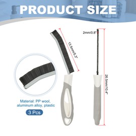 PATIKIL Hard Bristle Crevice Cleaning Brush, 3Pcs Multifunctional Gap Cleaning Brush Corner Cleaning Brushes Tool for Little Corner Kitchen Bathroom Toilet Windows, Grey Black