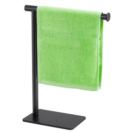 Hand Towel Holder Stand, DECLUTTR Stainless Steel Towel Rack for Bathroom Countertop, Black Free Standing Hand Towel Rack