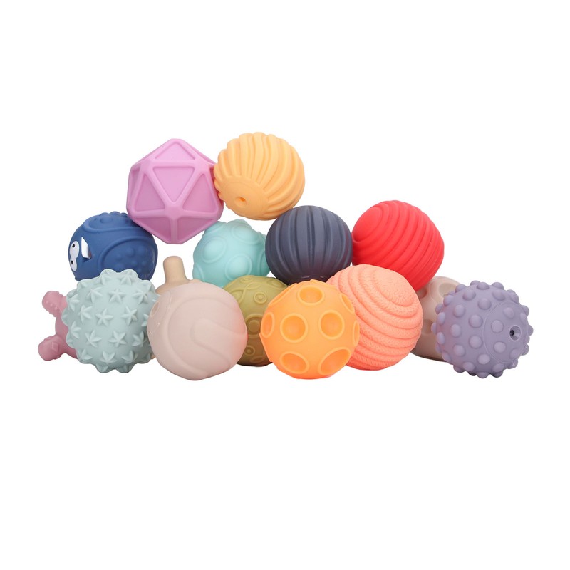16PCS Baby Soft Textured Sensory Balls Toddlers Exploration Toys Sensory