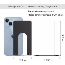 Book Ends 6 Pcs Heavy Duty Metal Bookends for Shelves Book Stoppers for Library