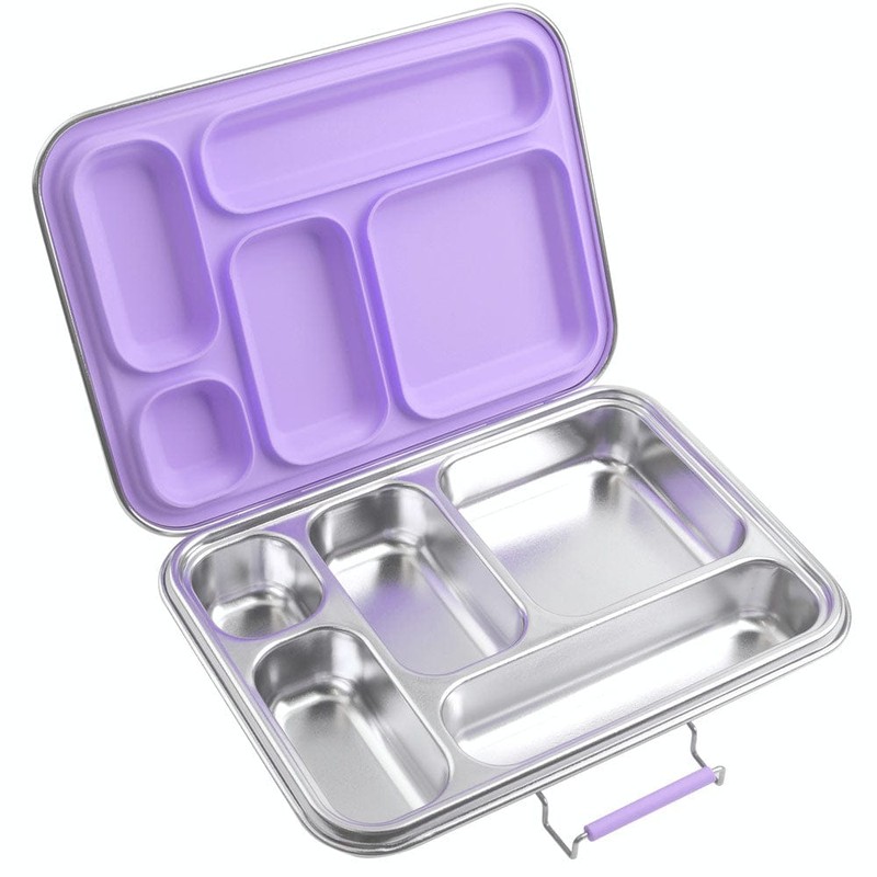 EcoCocoon Bento Lunch Boxes - 5 Compartment, Grape