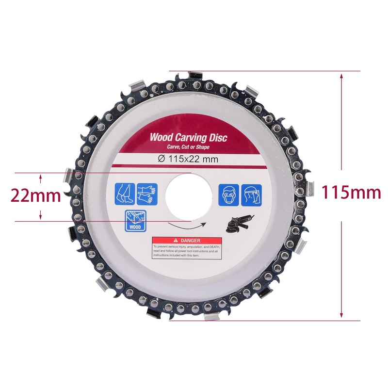 SHININGEYES 4 1/2 inch Wood Carving Disc Cut Chain Grinder