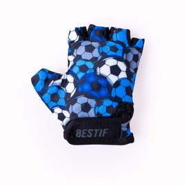 Bestif Children's Cycling Gloves for Boys and Girls, Fingerless Cycling Gloves, Half Finger, Hook and Loop, Gel Padding, multicolour, S/M