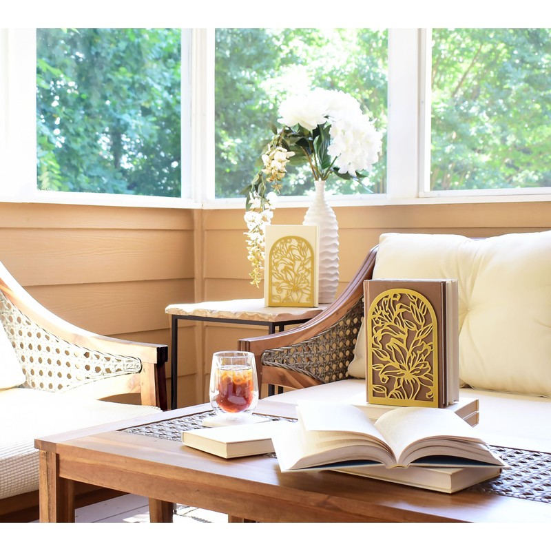CNK Premium Bookends, Metal Book Stoppers for Heavy Books, Home